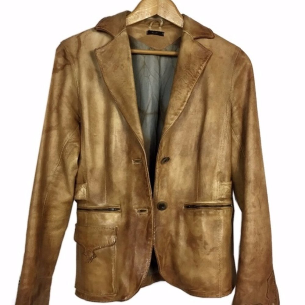 Blur Brown Cubalibre Italian Leather Jacket Size S